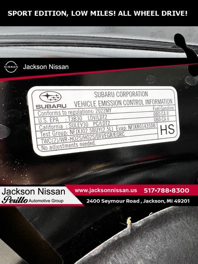 2022 Subaru Legacy 2.5i Sport 2.5i SPORT