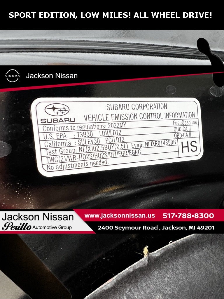 2022 Subaru Legacy 2.5i Sport 2.5i SPORT